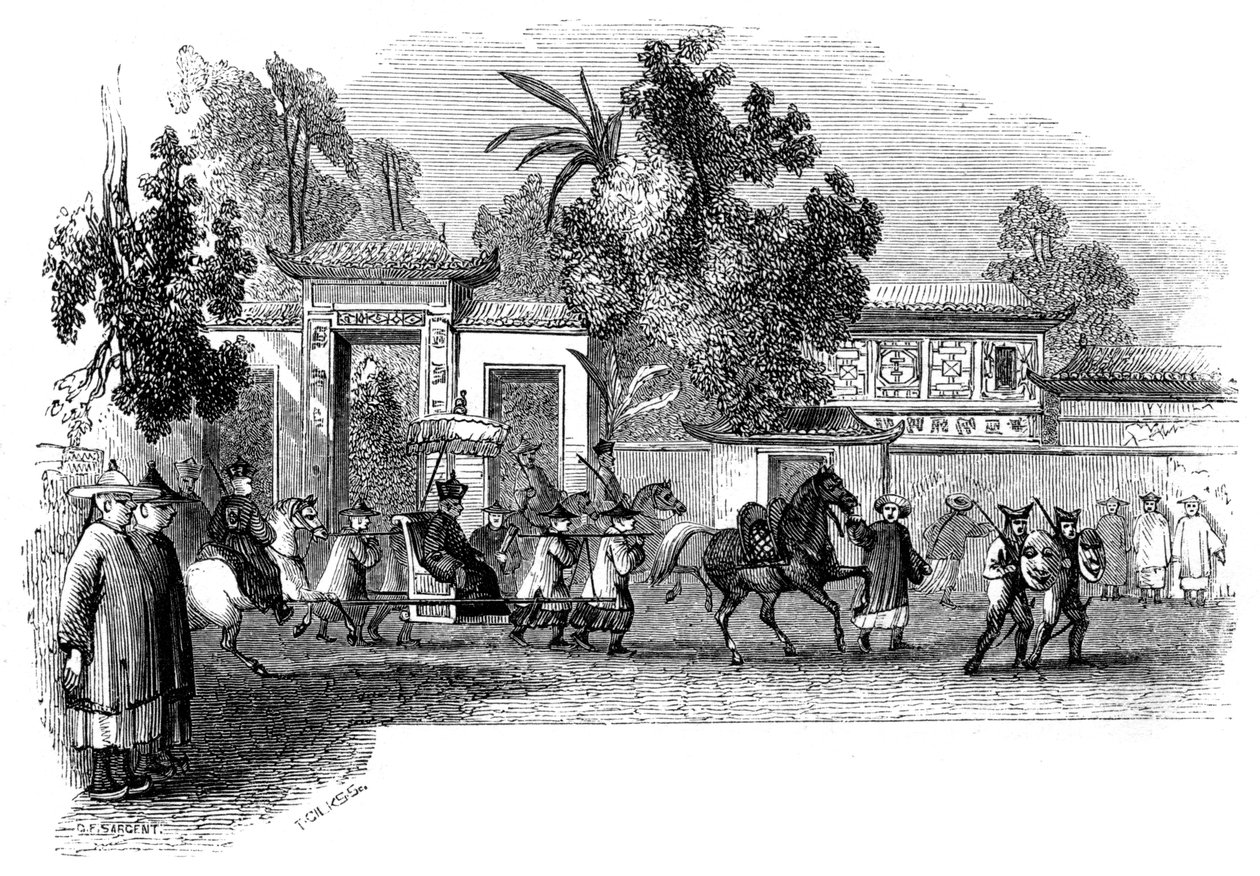 Egy alkirály fellépése a nyilvánosság előtt kíséretével, 1847 alkotó: Giles