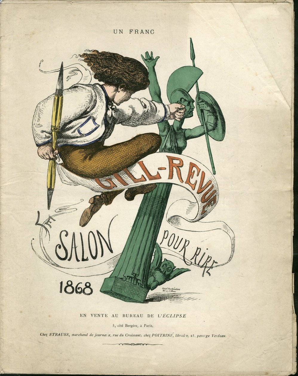Louis Alexandre Gosset de Guines dit Gill (1840-1885) illusztrációja a „Gill-Revue” borítójára alkotó: Gill