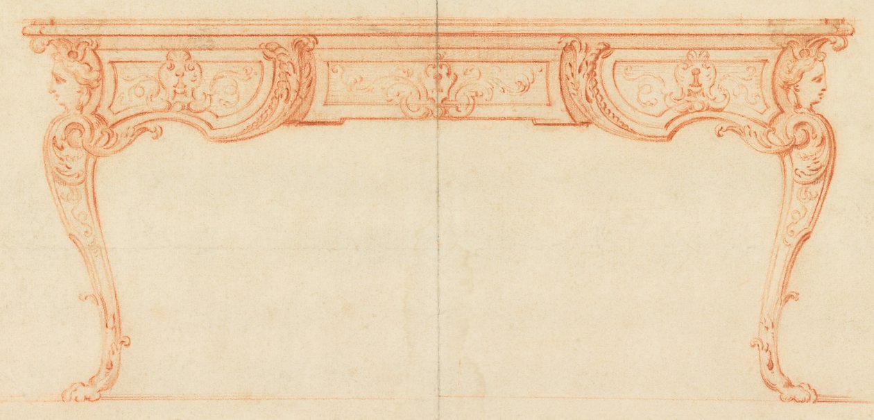 Elevation-of-a-Writing-Desk kivágva alkotó: Gilles Marie Oppenord