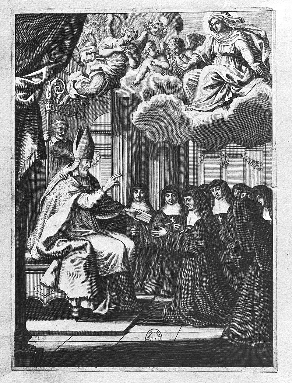 St. Francois de Salles (1567-1622) St. Jeanne de Chantal látogatásának szabálya (1572-1641) alkotó: Gilles Rousselet