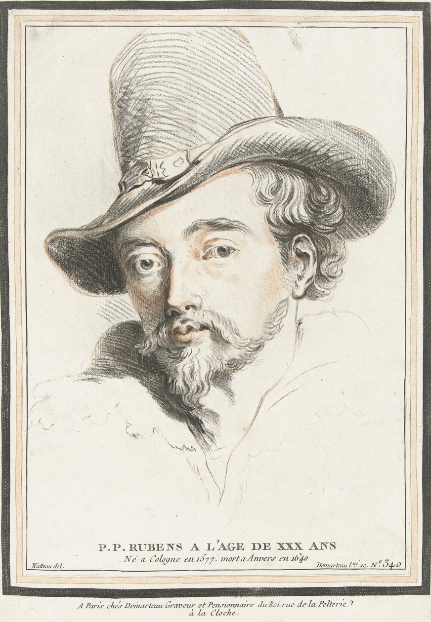 Peter Paul Rubens portréja 30 évesen alkotó: Gilles Demarteau