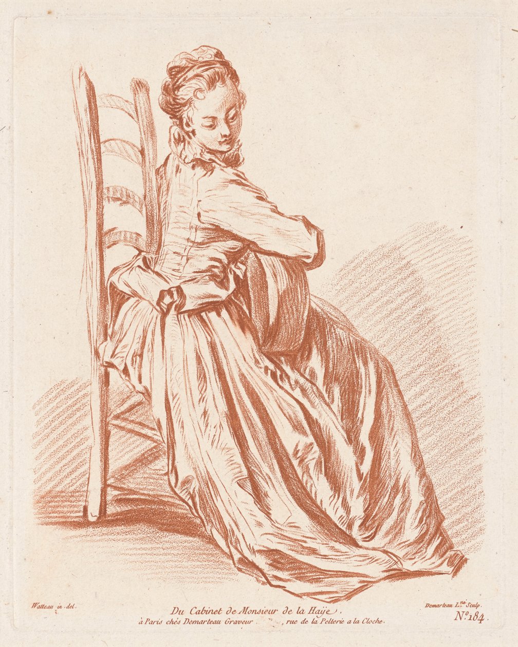 Nő gitáron játszik alkotó: Gilles Demarteau, the Elder, Antoine Watteau