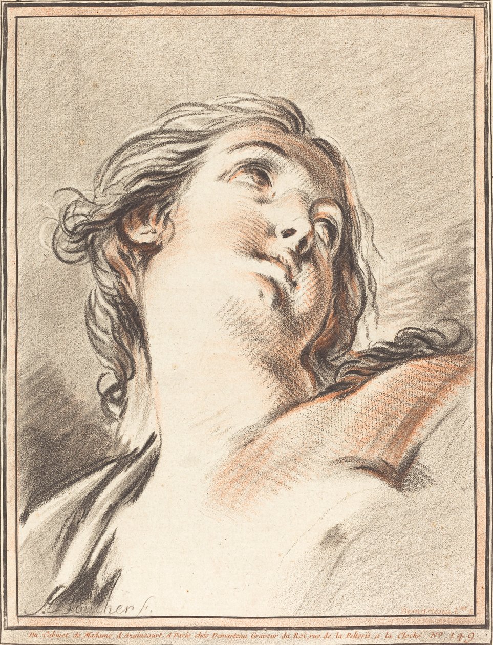 Felnéző nő vezetője alkotó: Gilles Demarteau, the Elder after François Boucher