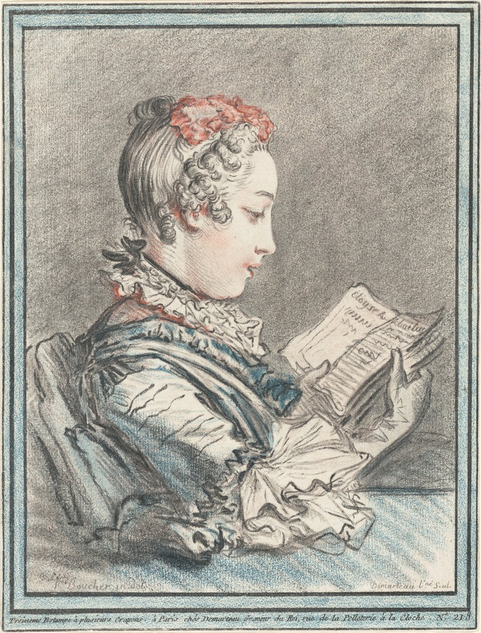 Fiatal lány olvassa: "Héloise és Abélard" alkotó: Gilles Demarteau, the Elder after François Boucher