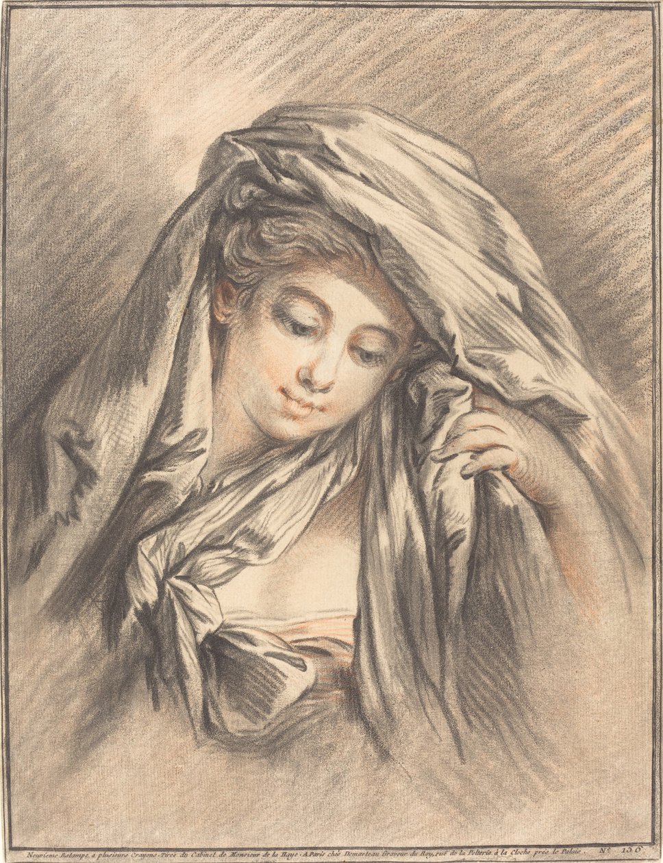 Fiatal nő, fedett fejjel alkotó: Gilles Demarteau, the Elder after François Boucher