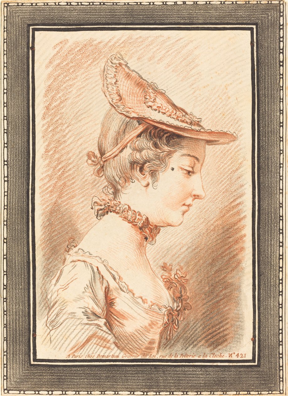 Egy fiatal nő feje alkotó: Gilles Demarteau, the Elder after Jean Martial Fredou