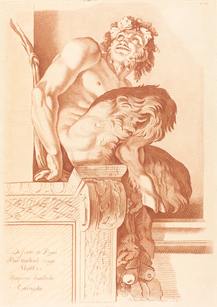 Szatír alkotó: Gilles Demarteau the Elder after René Michel Slodtz after Annibale Carracci