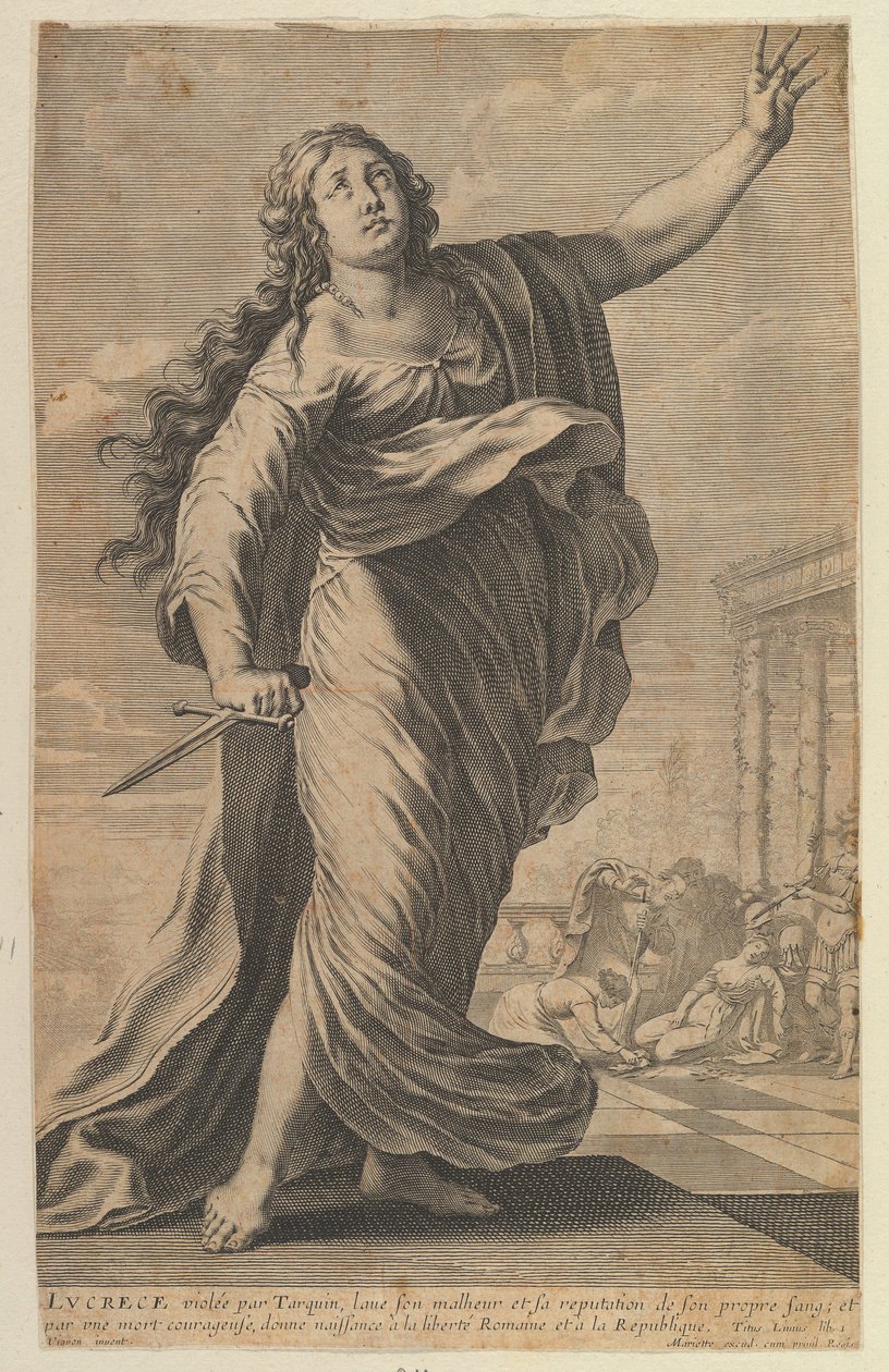 Lucrezia, 1647. Alkotók: Gilles Rousselet, Abraham Bosse. alkotó: Gilles Rousselet and Abraham Bosse