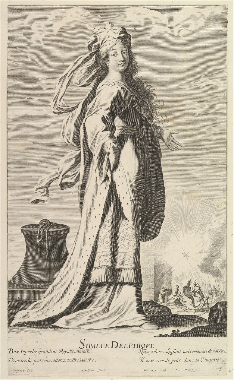 Delphi Sibyl, kb. 1635. Alkotók: Gilles Rousselet, Abraham Bosse. alkotó: Gilles Rousselet and Abraham Bosse