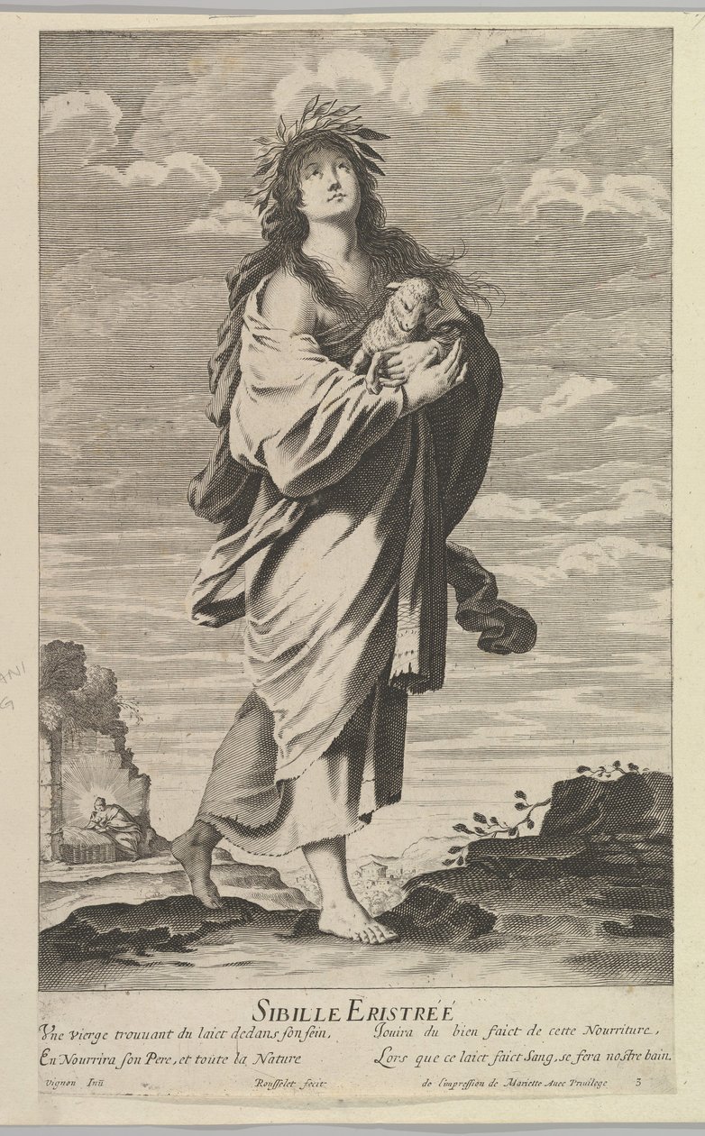 Eritreai Szibilla, kb. 1635. Alkotók: Gilles Rousselet, Abraham Bosse. alkotó: Gilles Rousselet and Abraham Bosse