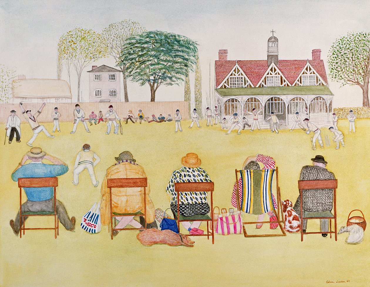 A krikettmérkőzés, 1989 alkotó: Gillian Lawson