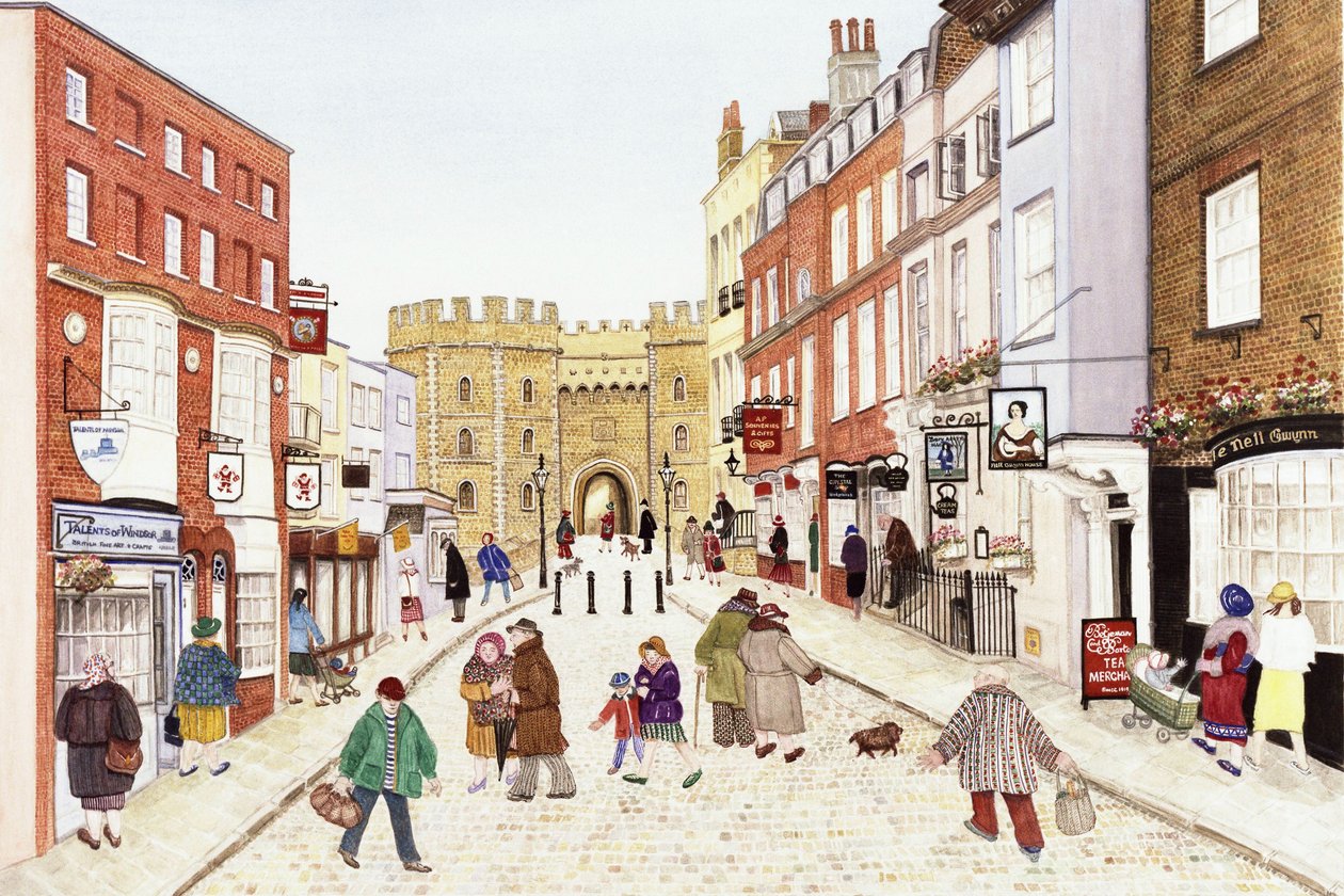 Windsori kastély, 1989 (akvarell, papír) alkotó: Gillian Lawson