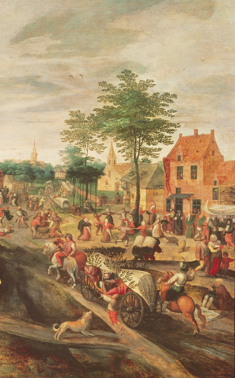 Flamand Kermesse olaj a 242464-es panelrészleten alkotó: Gillis Mostaert