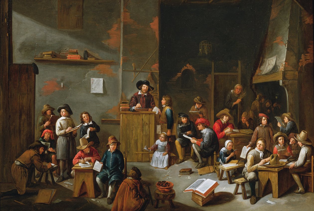 Egy iskolai szoba belseje alkotó: Gillis van Tilborgh the younger