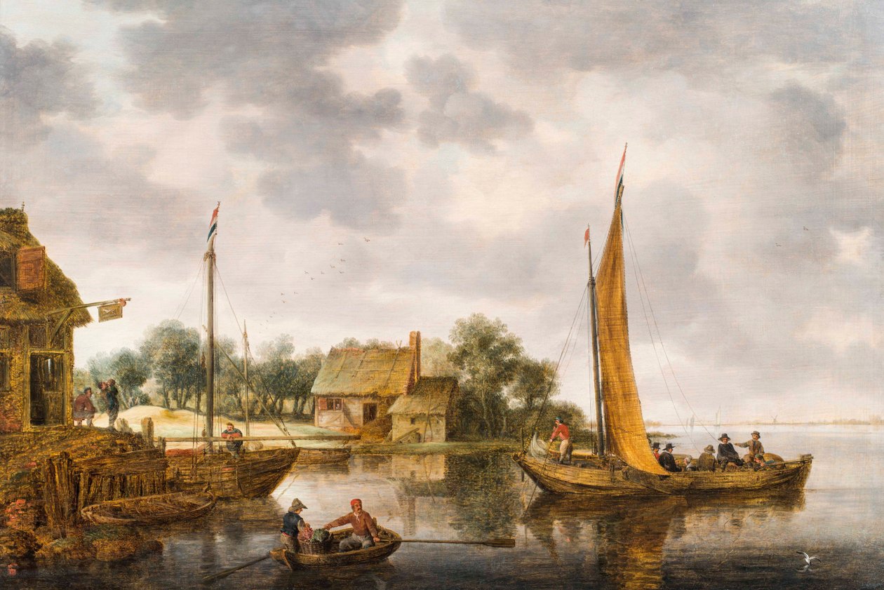 Folyói táj komppal, 1640-es évek (olaj a panelen) alkotó: Gillis Peeters