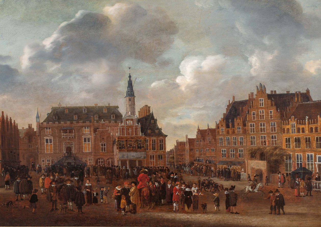 A münsteri béke kihirdetése 1648-ban a hajlemi városháza erkélyéről alkotó: Gillis Rombouts