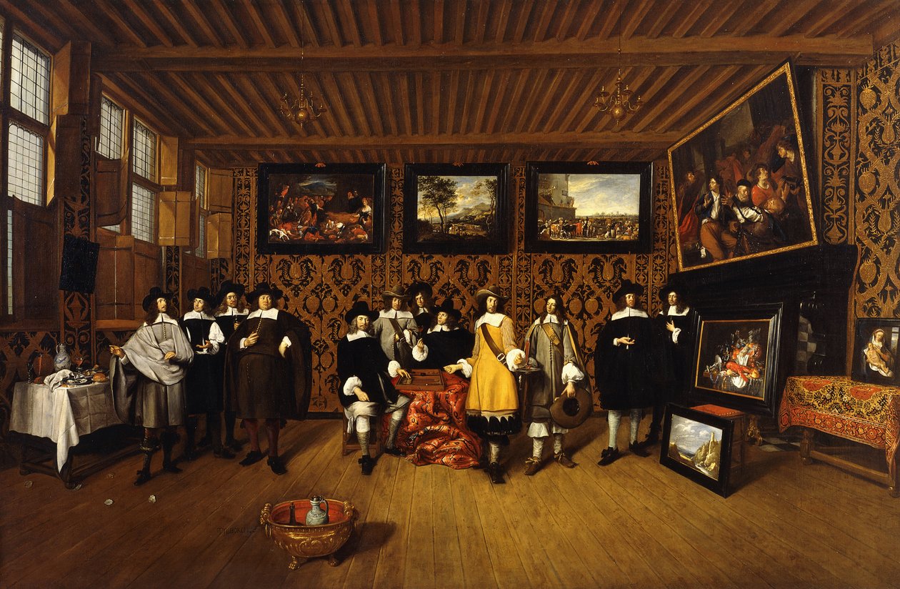 Csoportportré tizenkét úriemberről egy belső térben, 166- alkotó: Gillis van Tilborgh