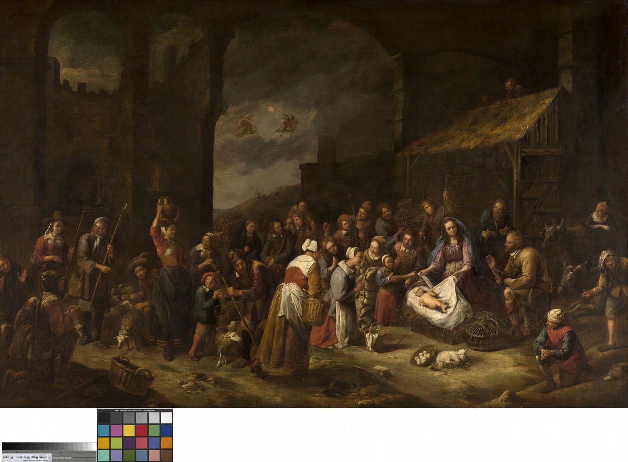 A Pásztorok imádása (olaj, vászon) alkotó: Gillis van Tilborgh