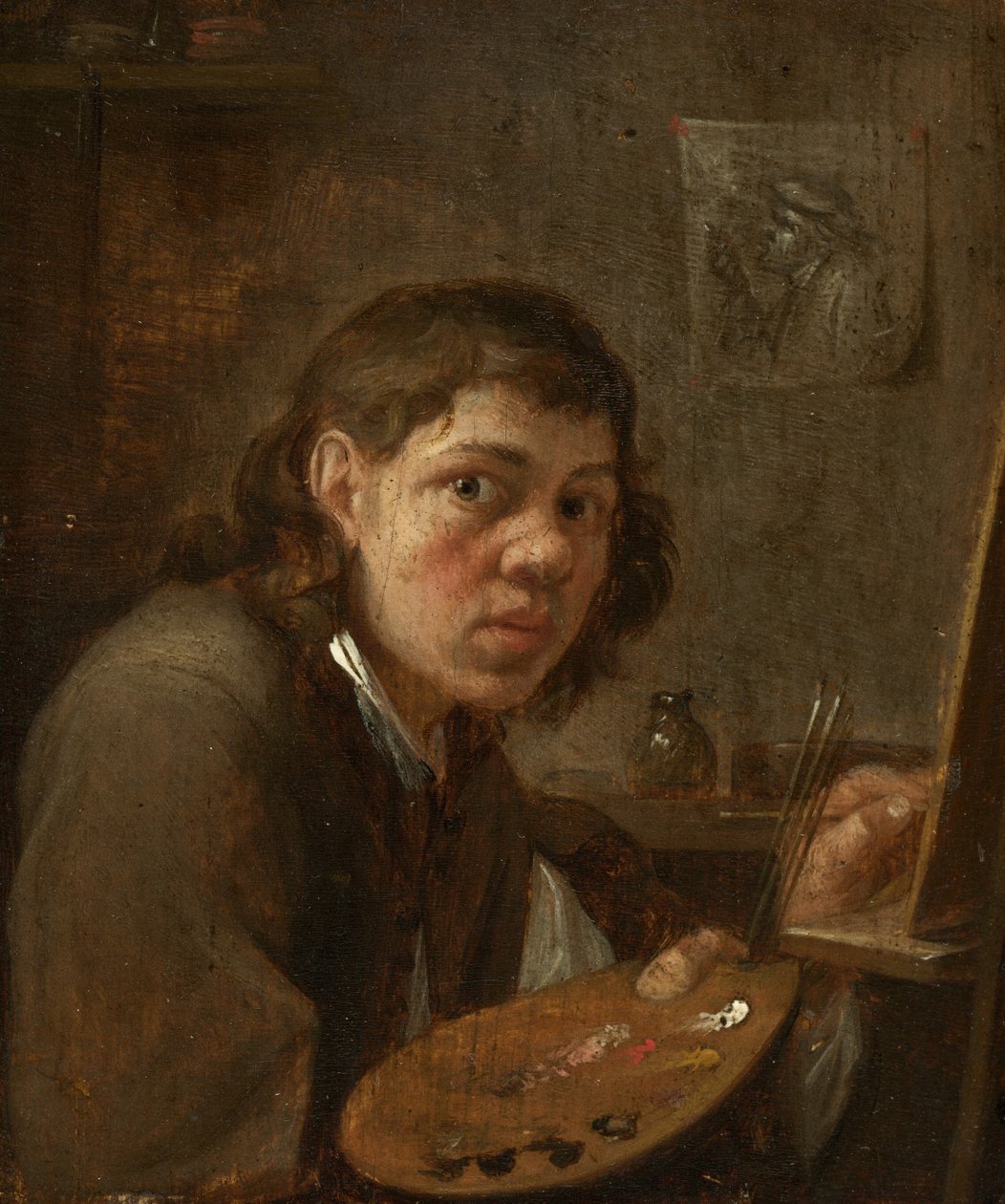 Önarckép a stúdióban alkotó: Gillis van Tilborgh the younger