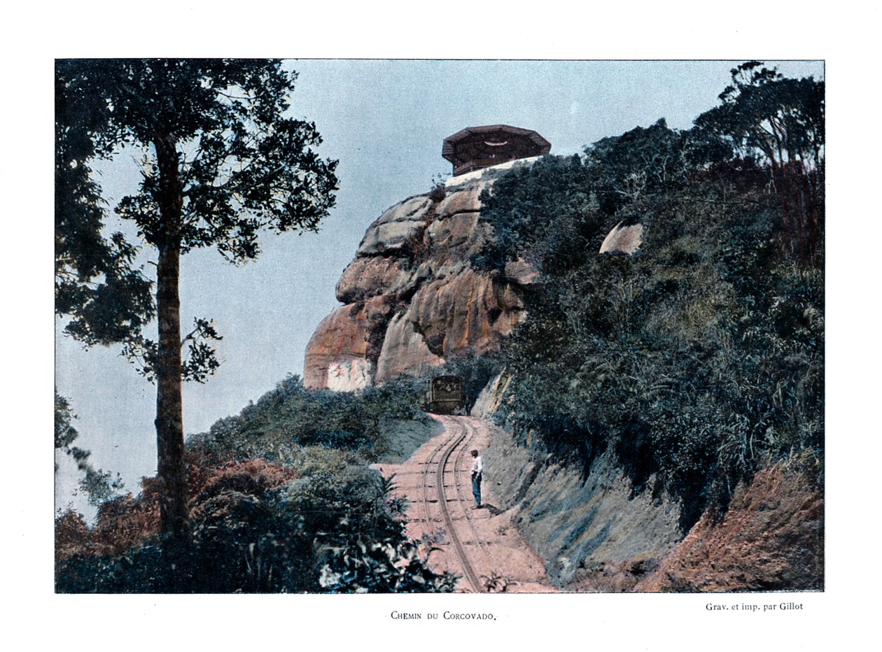 Corcovado Rack Railway, Rio de Janeiro, Brazília, 19. század alkotó: Gillot