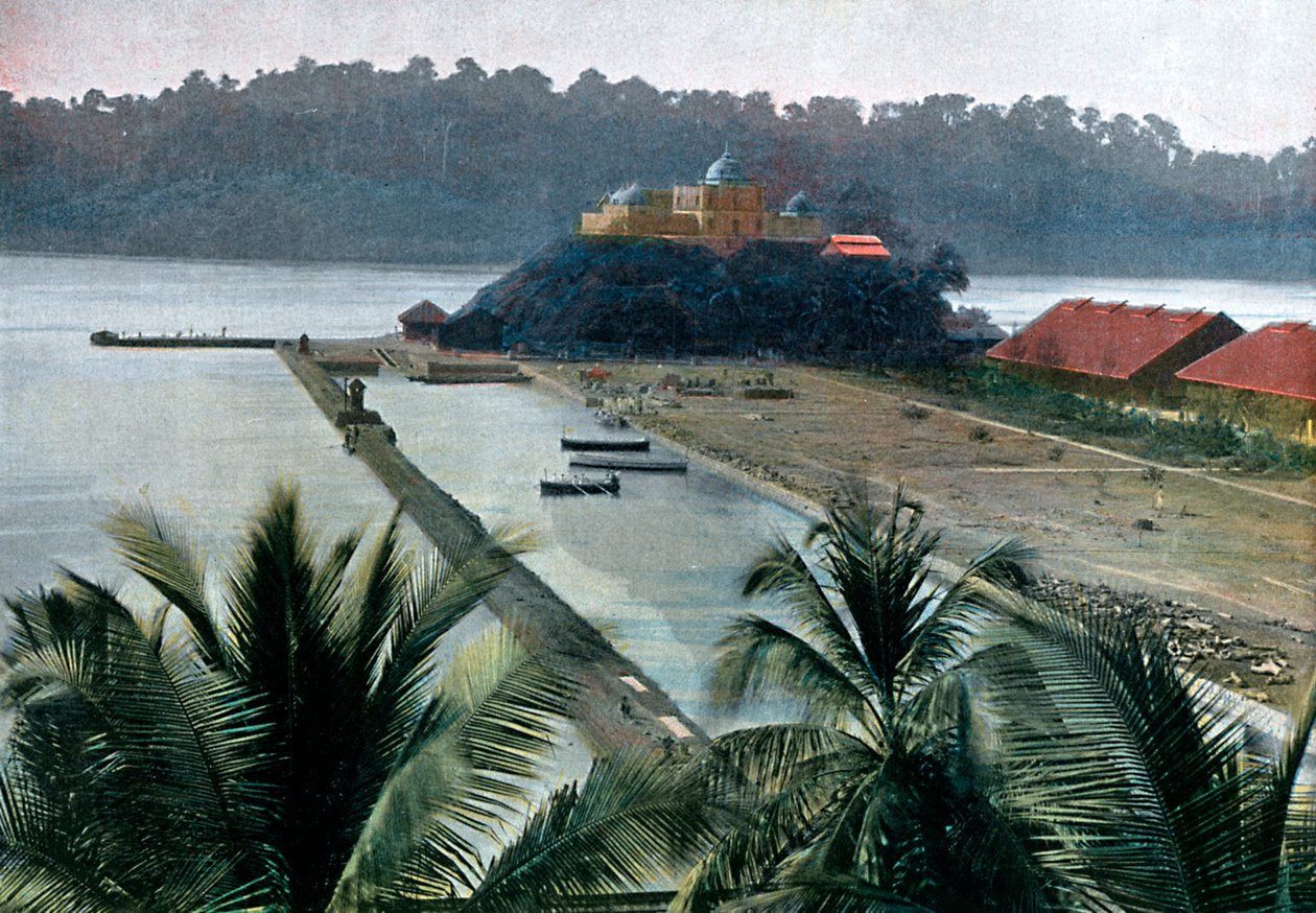 Port Blair, az Andamán- és Nicobar-szigetek fővárosa, Indiai-óceán, 1890 alkotó: Gillot