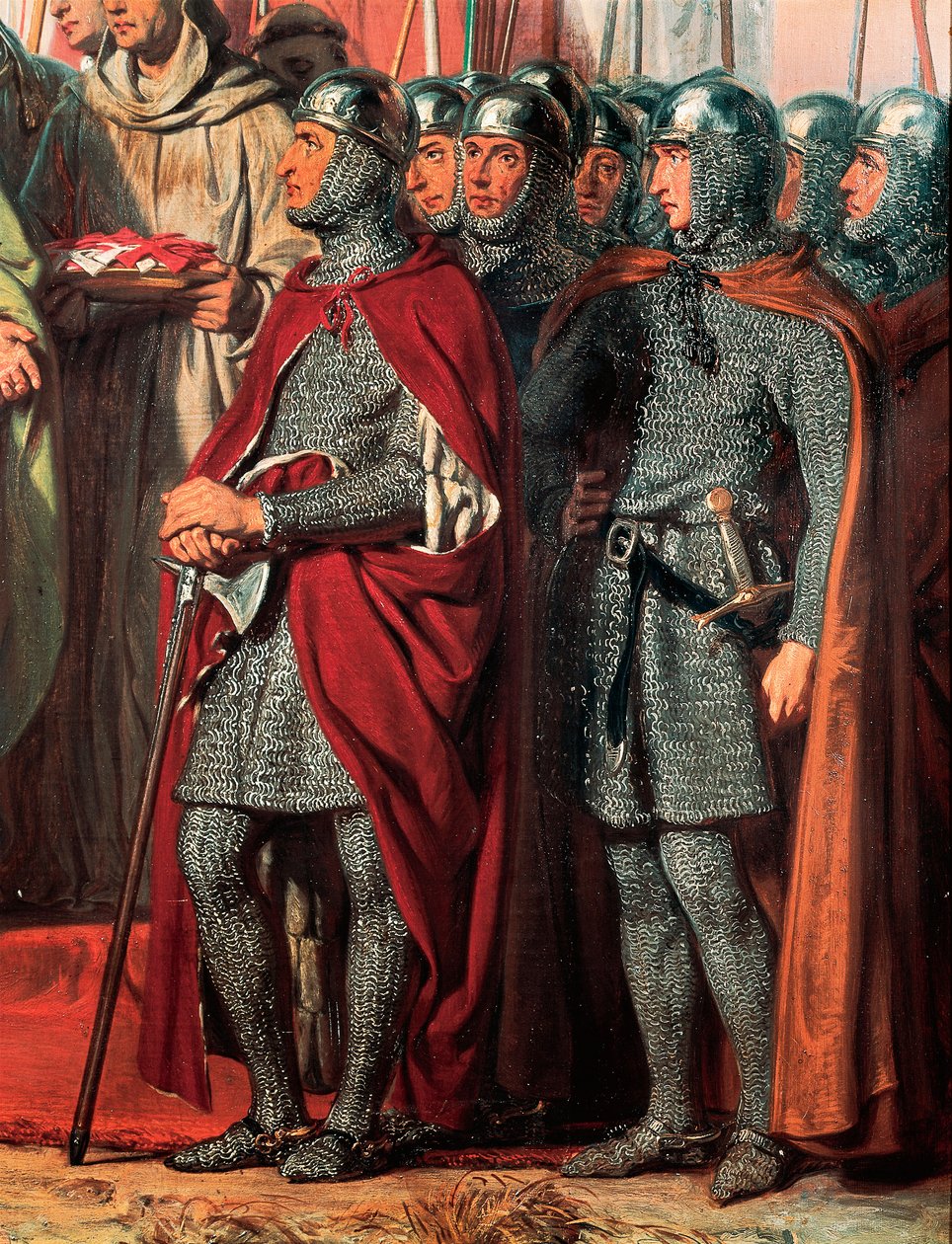 Harmadik keresztes hadjárat (1189-1192): Találkozó és kézfogás Fülöp Ágoston (II. Fülöp francia király) között. alkotó: Gillot Saint Evre