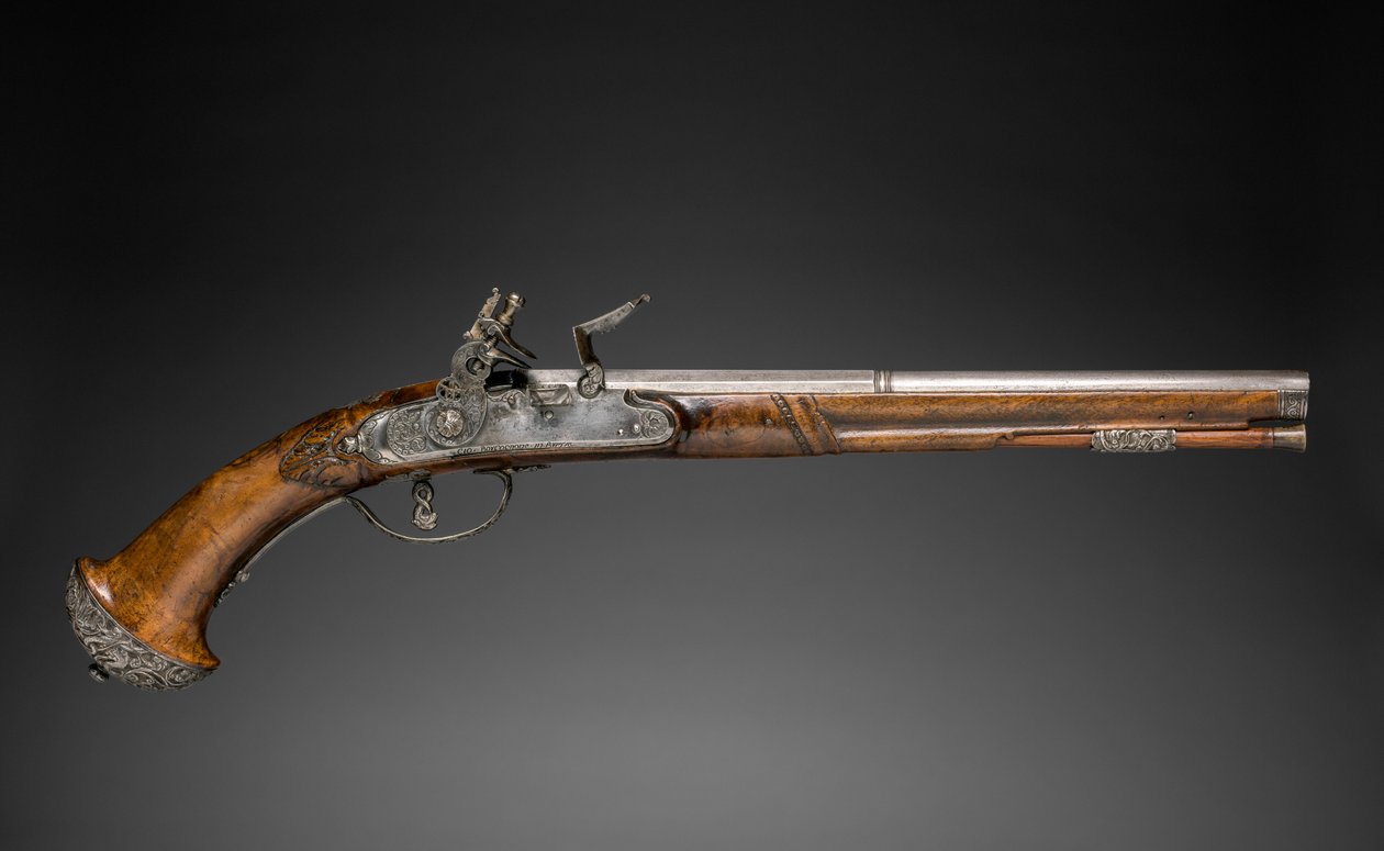 Flintlock pisztoly, c. 1690-1700. alkotó: Gio Borgognone