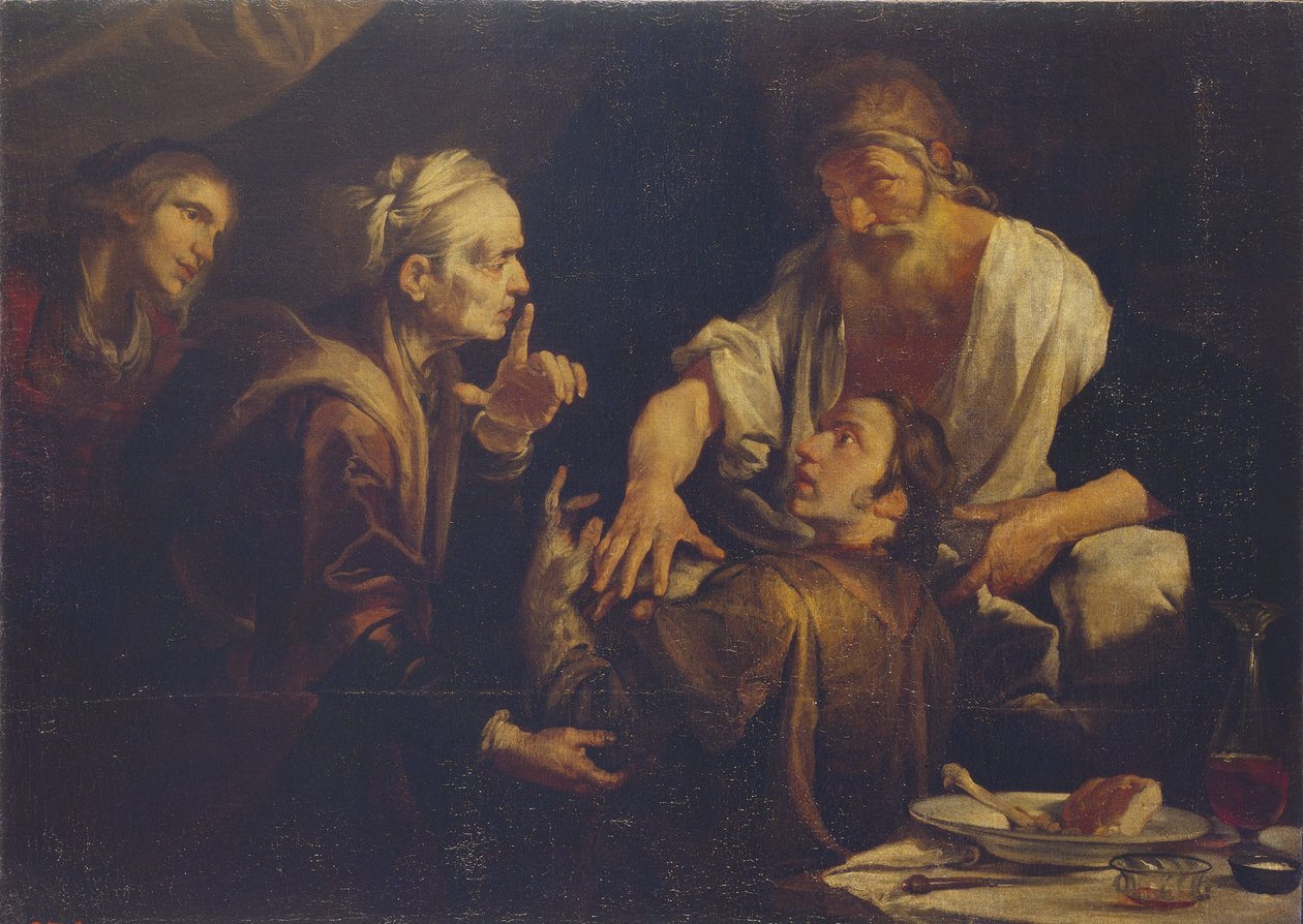 Izsák megáldja Jakabot, 1640-es évek. alkotó: Gioacchino Assereto