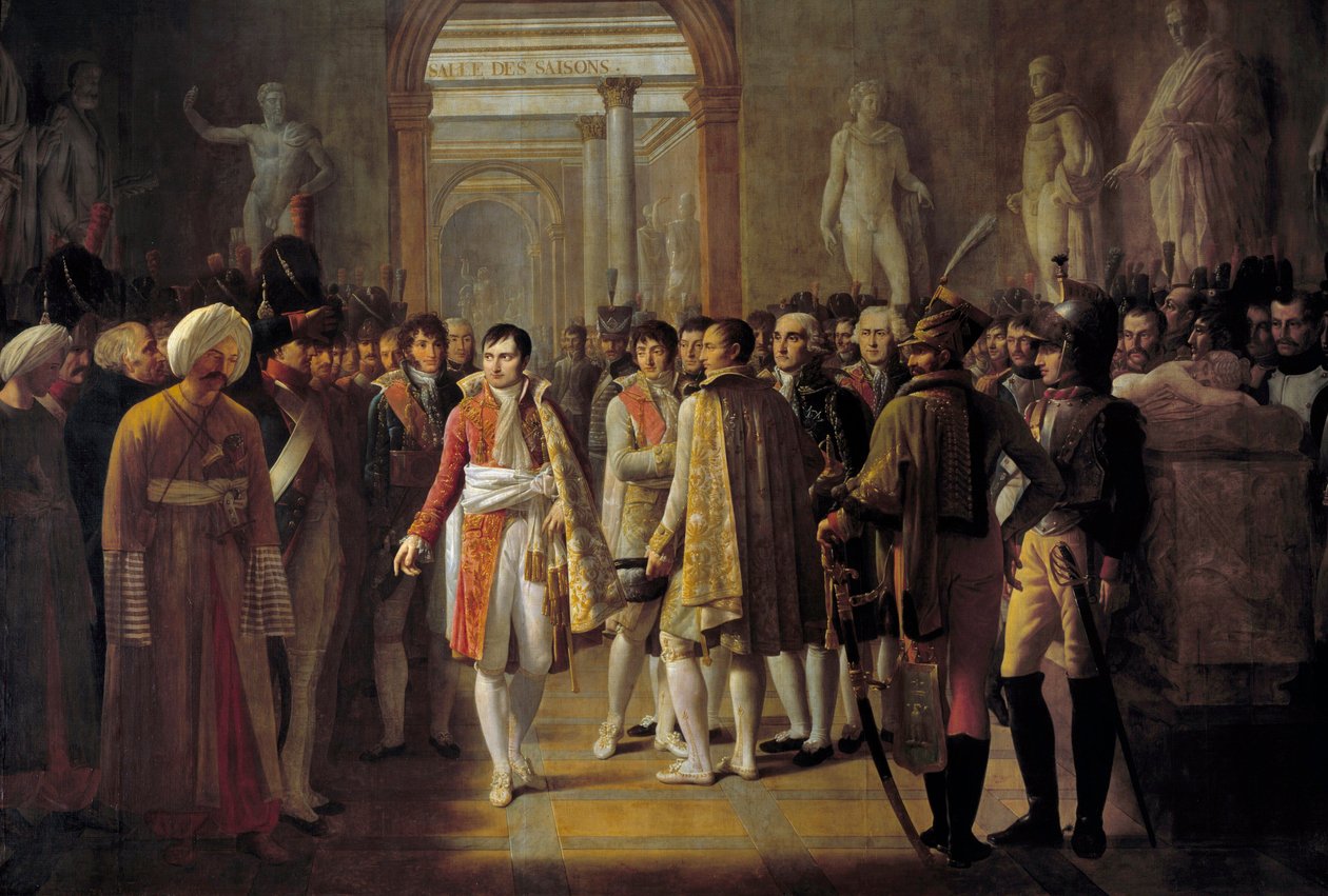 I. Napóleon császár (1769-1821) december 8-án koronázása után fogadja az Armee képviselőit alkotó: Gioacchino Giuseppe Serangeli