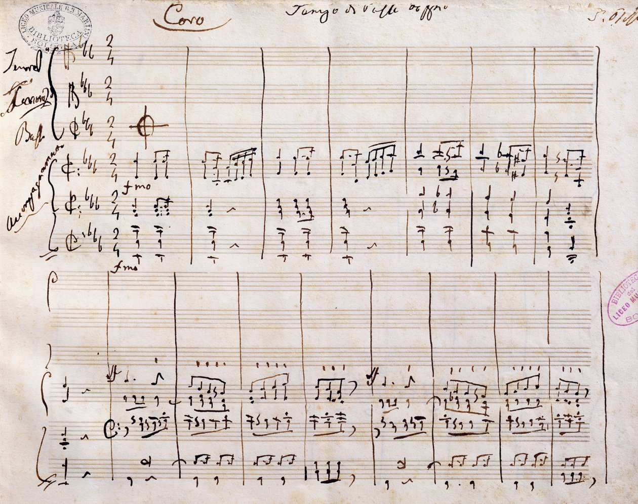 Gioacchino Rossini (1792-1868) kézzel írt partitúrája alkotó: Gioachino Rossini