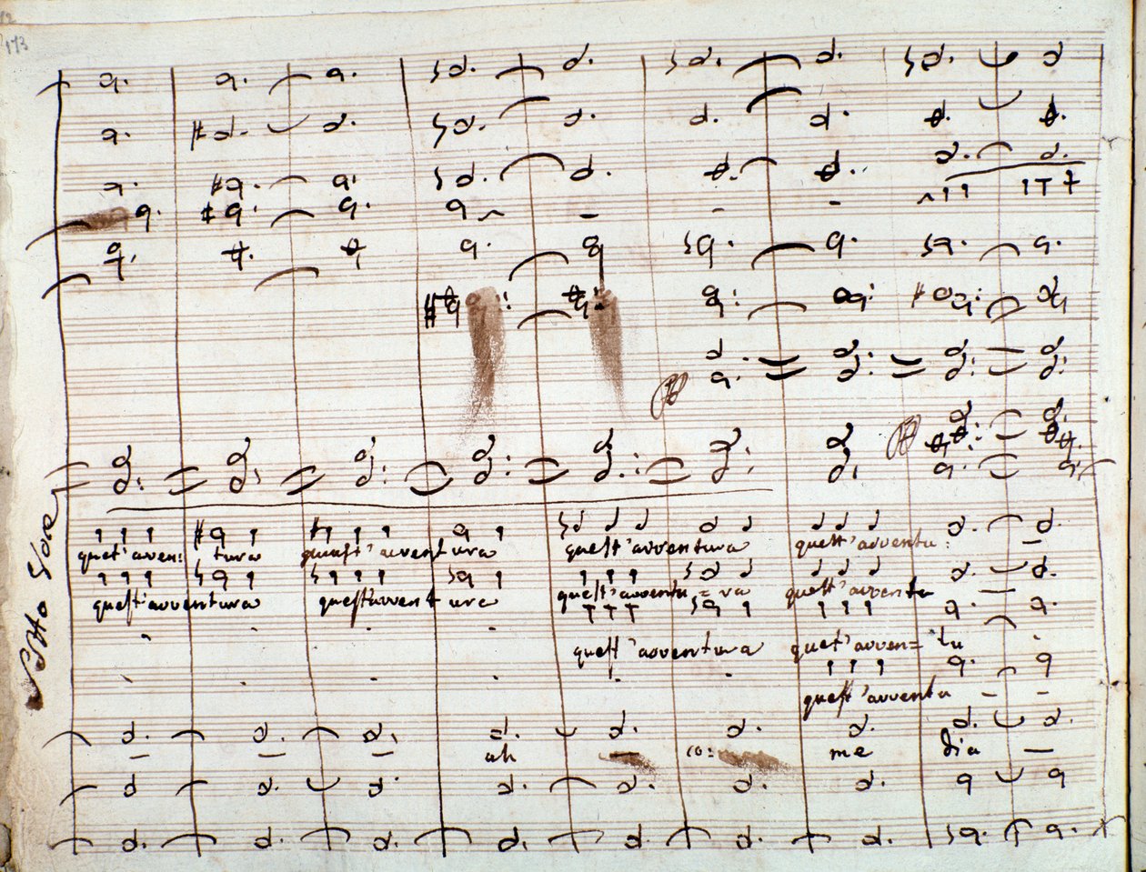 Kotta a Questavventura áriához, A sevillai borbélyban (tinta papíron) alkotó: Gioachino Rossini