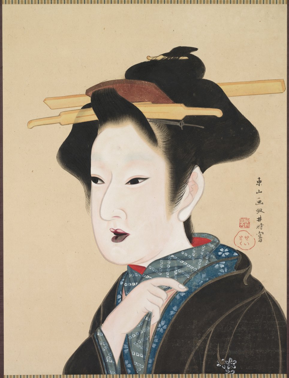 Női portré, 1800-as évek. alkotó: Gion Seitoku