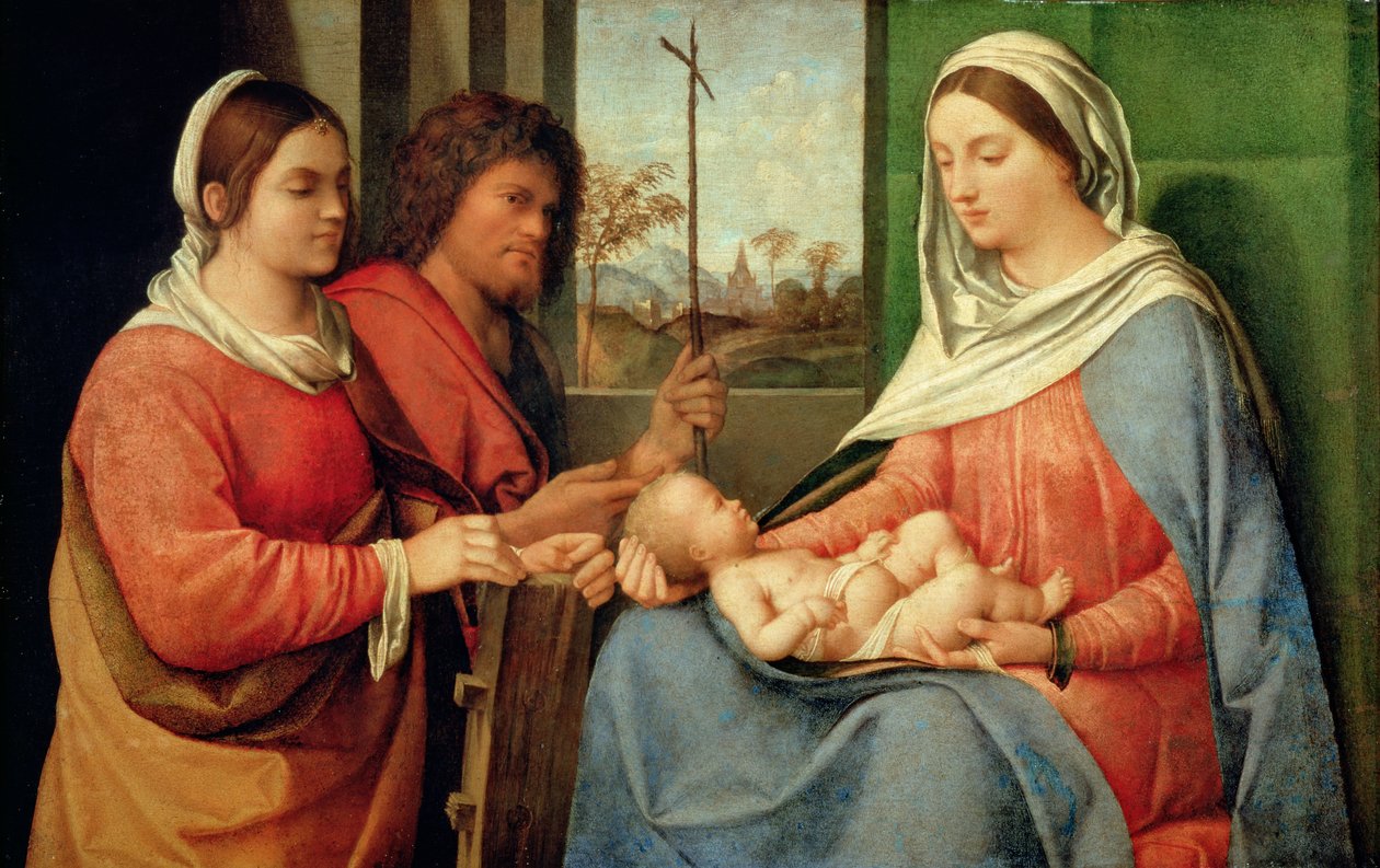 Madonna és gyermeke szentekkel alkotó: Giorgio Giorgione