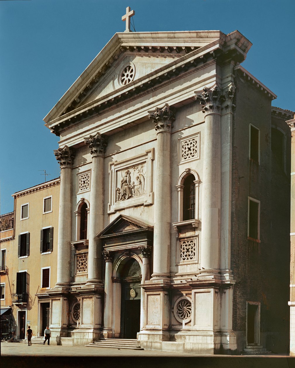 A Santa Maria della Pieta templom homlokzata, 1745-ben épült alkotó: Giorgio Massari