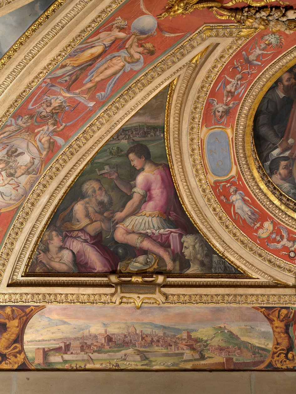 Arezzo -allegória; alulra, kilátás Firenzére alkotó: Giorgio Vasari