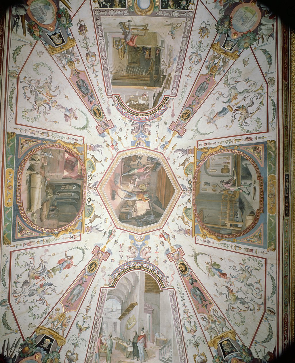 Mennyezet a Vasari folyosóról, 1560-80 alkotó: Giorgio Vasari