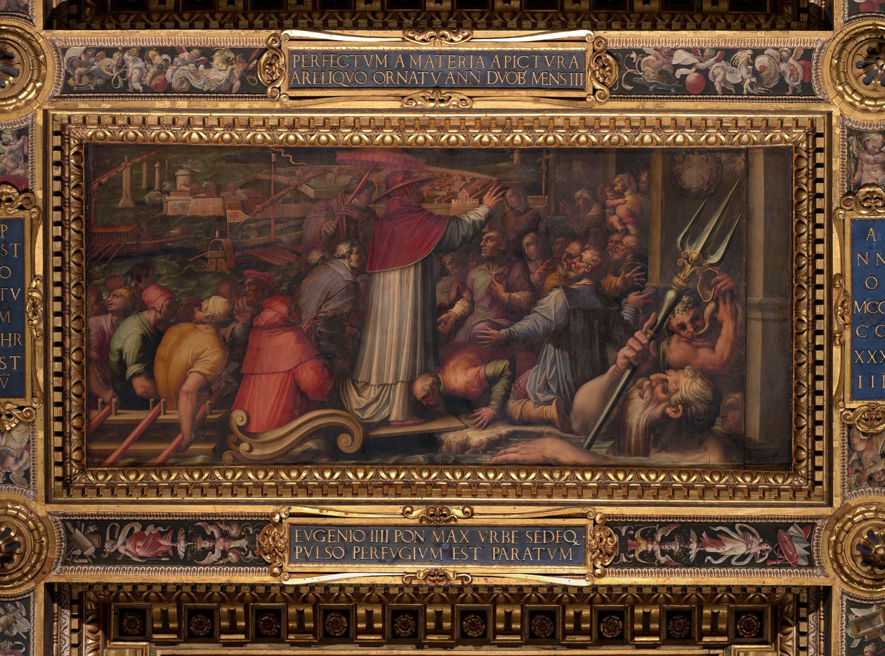 Eugenio IV kiszáll Leghornba, hogy Firenzében meneküljön alkotó: Giorgio Vasari
