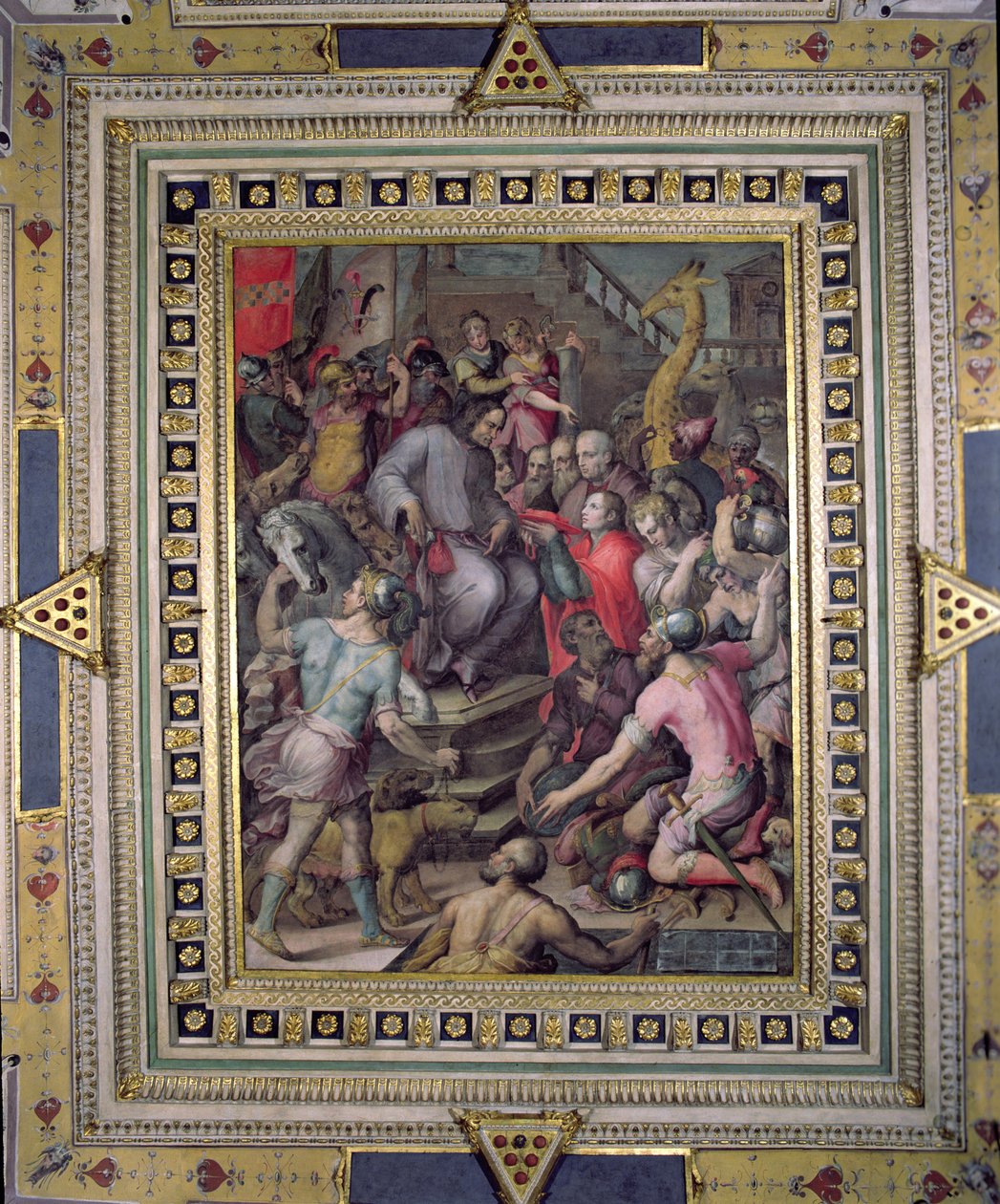 Lorenzo de Medici ajándékokat kap nagyköveteitől alkotó: Giorgio Vasari