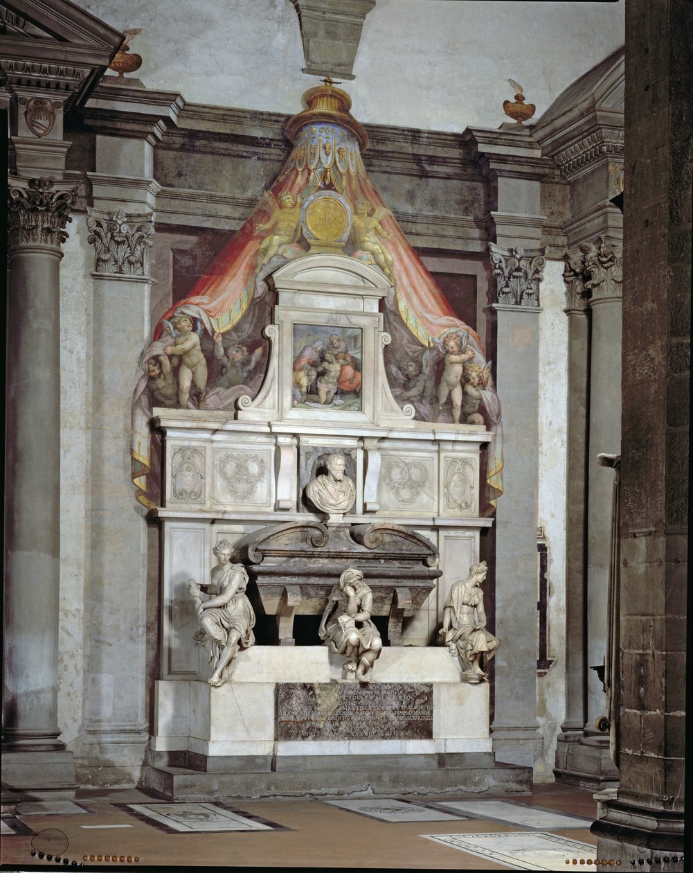 Michelangelo Buonarroti (1475-1564) emlékműve (márvány) alkotó: Giorgio Vasari