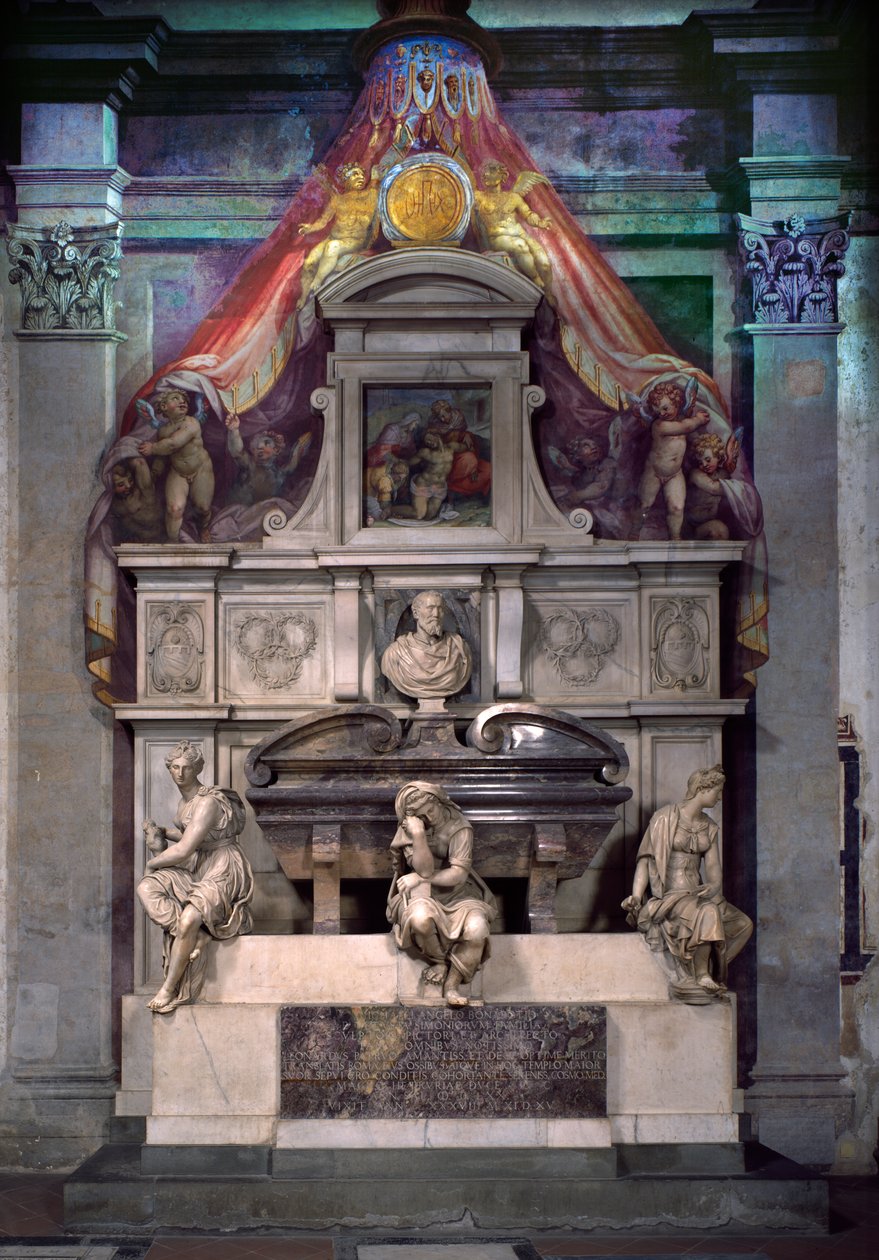 Michelangelo Buonarroti (1475-1564) emlékműve (márvány) alkotó: Giorgio Vasari