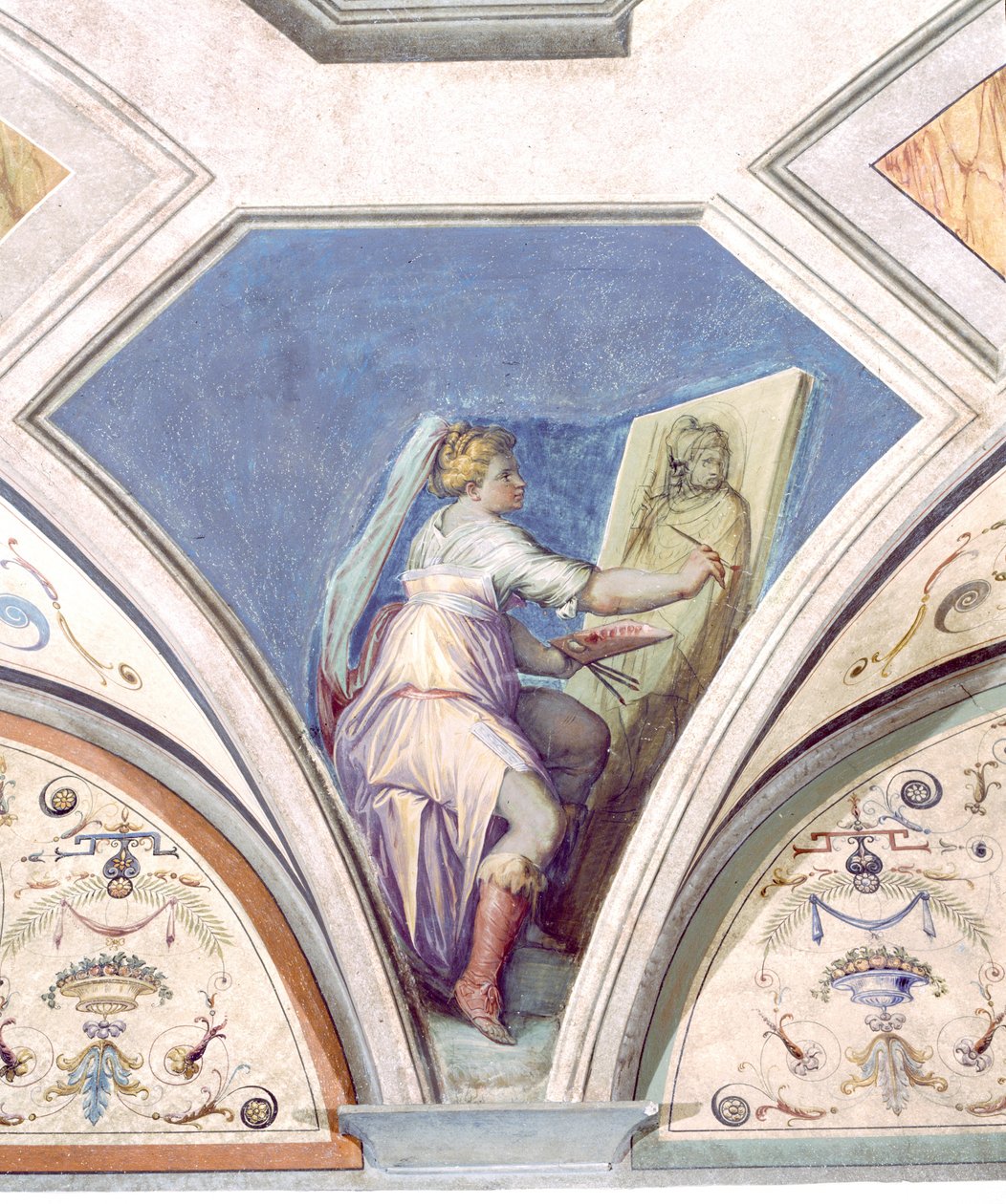 Festészet, A négy művészet, Peduccio, Camera della Fama, 1542 alkotó: Giorgio Vasari