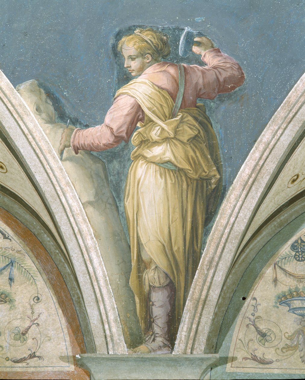 Szobrászat, A négy művészet, Peduccio, Camera della Fama, 1542 alkotó: Giorgio Vasari