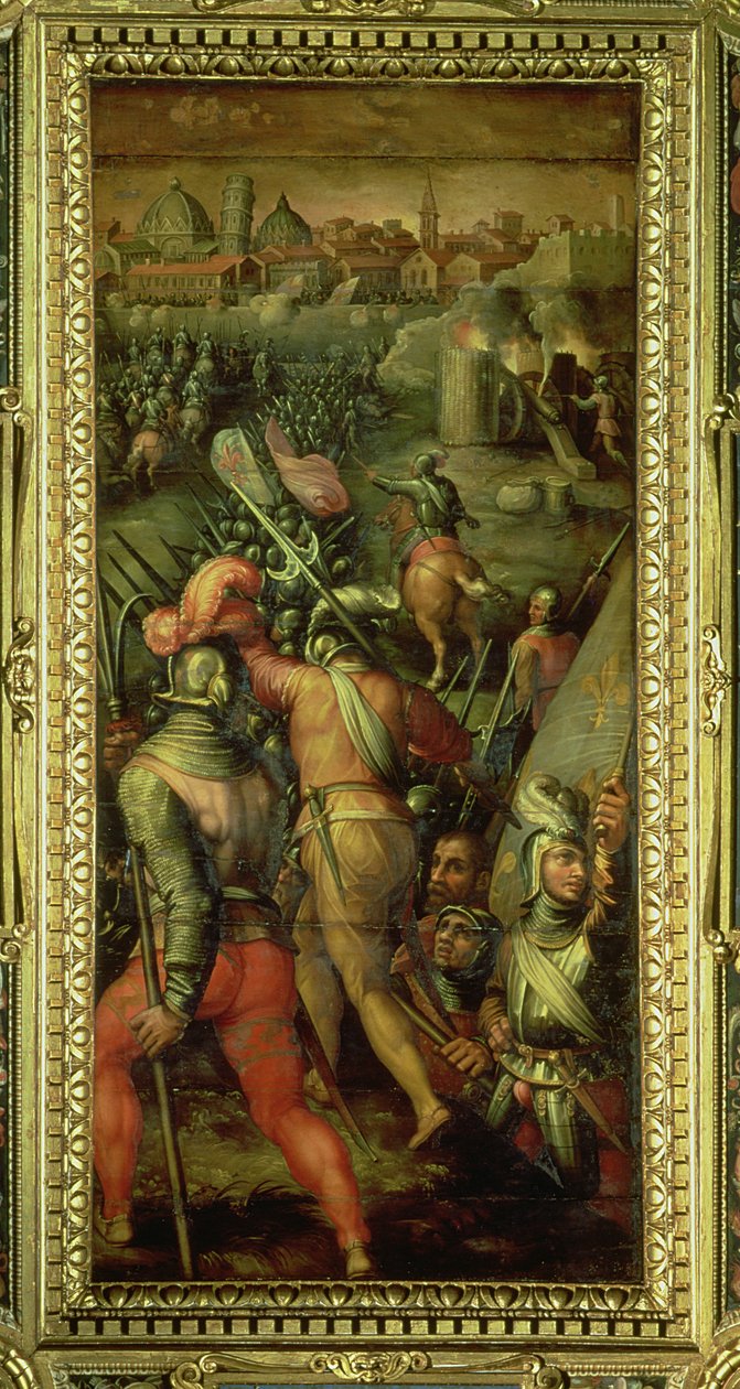 Barbagianni csata a Salone dei Cinquecento mennyezetéről, 1565 (panel) alkotó: Giorgio Vasari