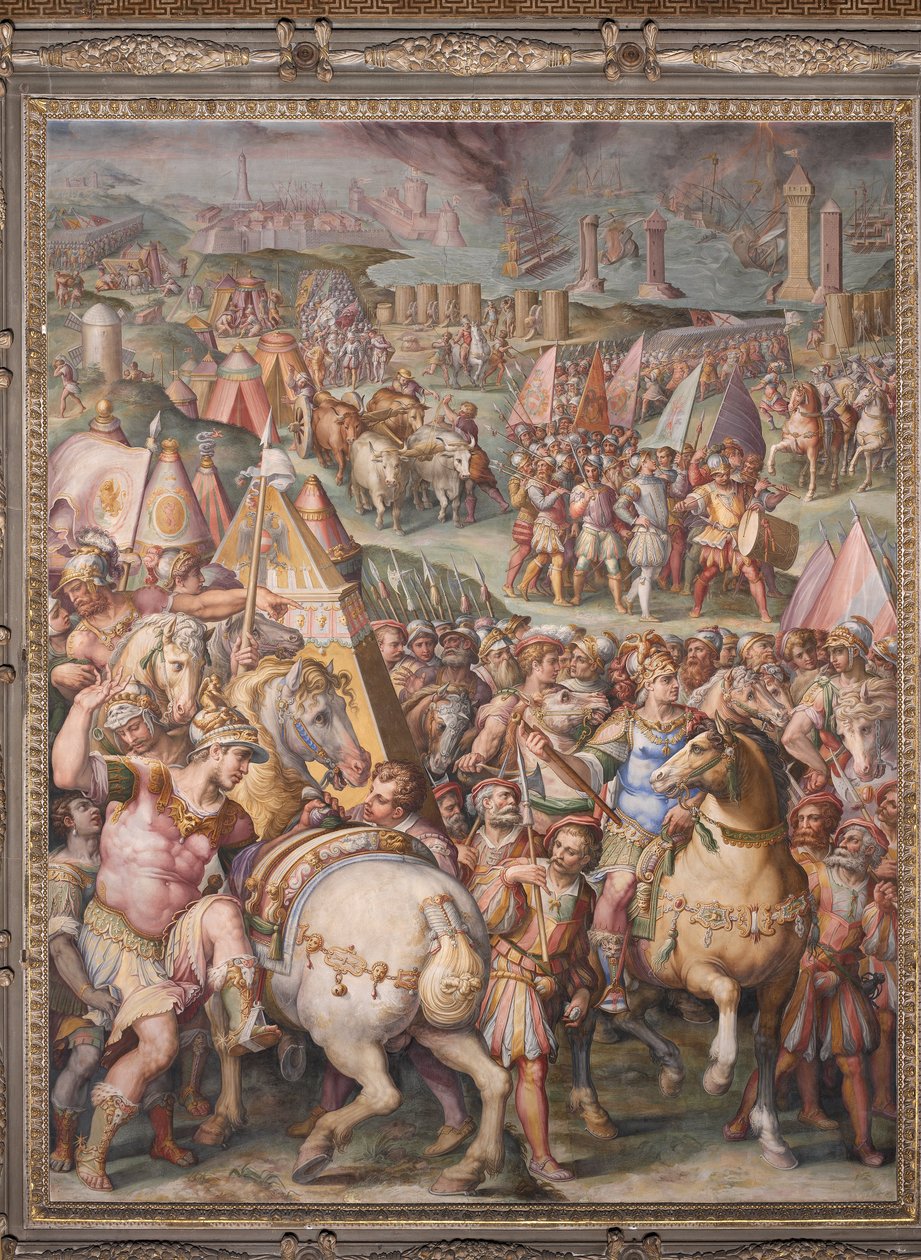 Massimiliano császár felemeli az ostromot Livornóról alkotó: Giorgio Vasari