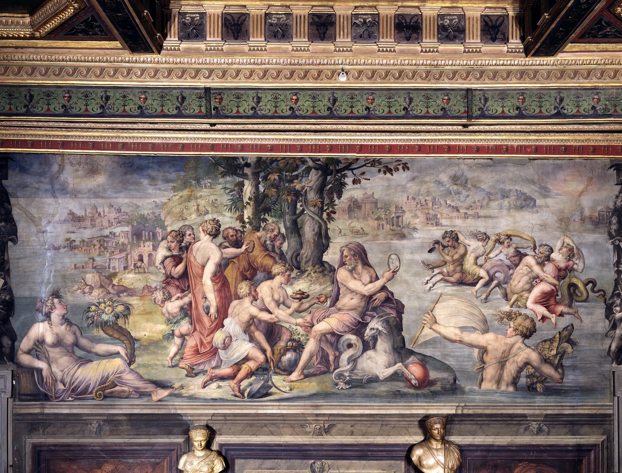 A Szaturnusznak felajánlott első gyümölcsök a földről alkotó: Giorgio Vasari