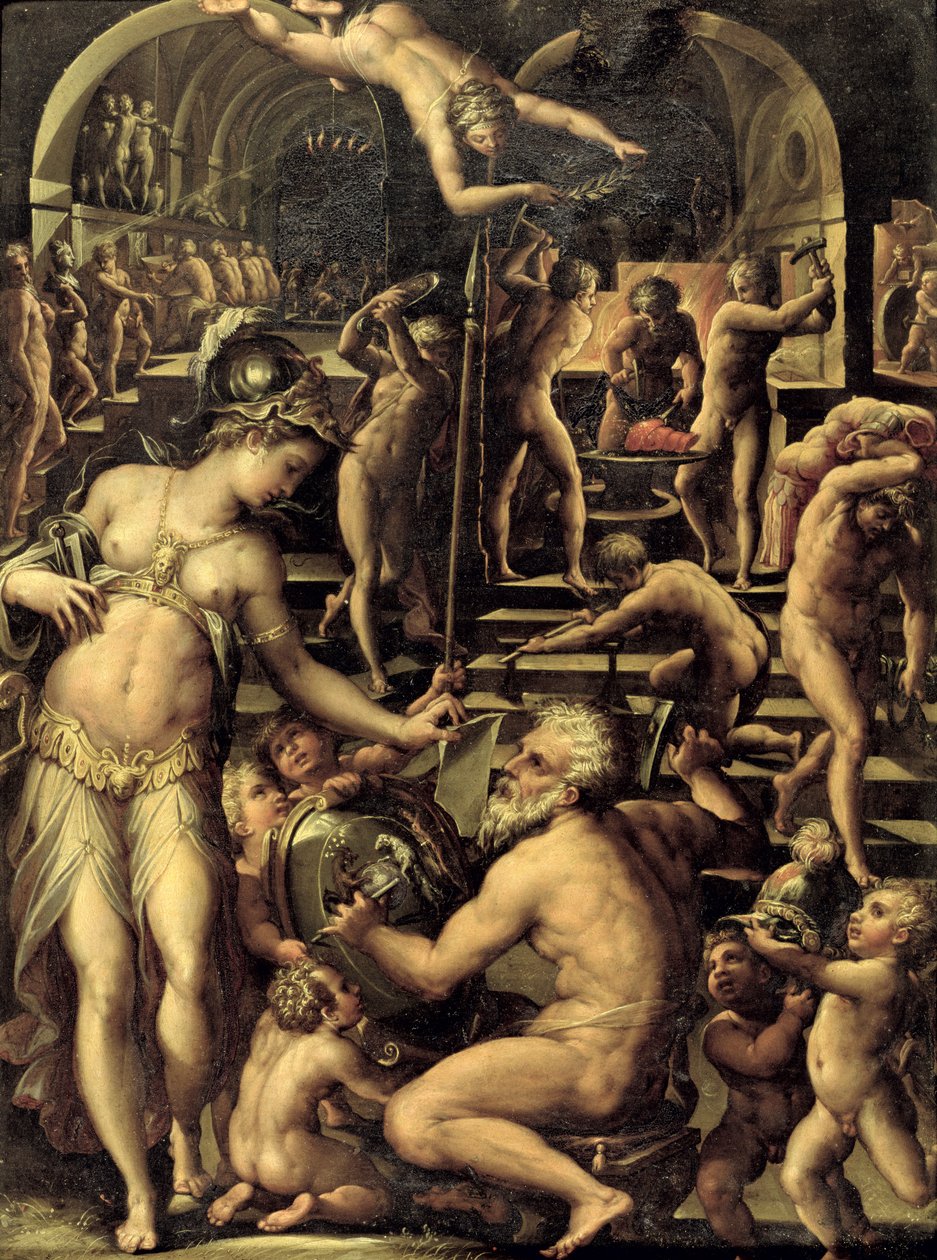 Vulkán kovácsműhelye, 1565 alkotó: Giorgio Vasari