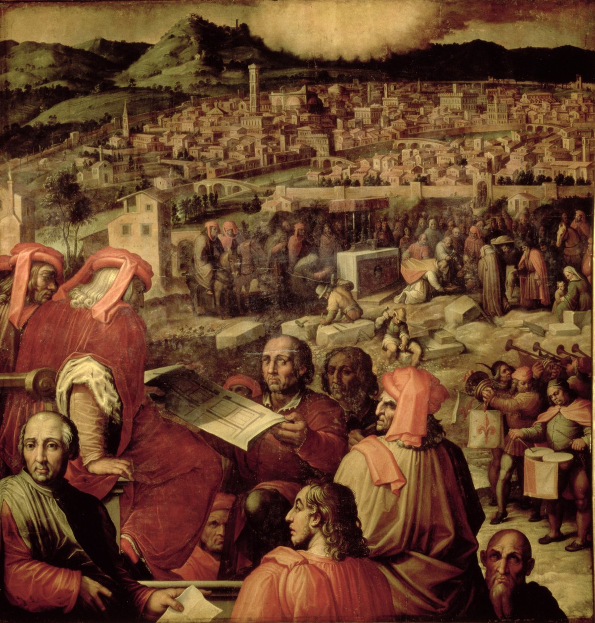 Firenze bővítése a Salone dei Cinquecento mennyezetéről alkotó: Giorgio (and workshop) Vasari