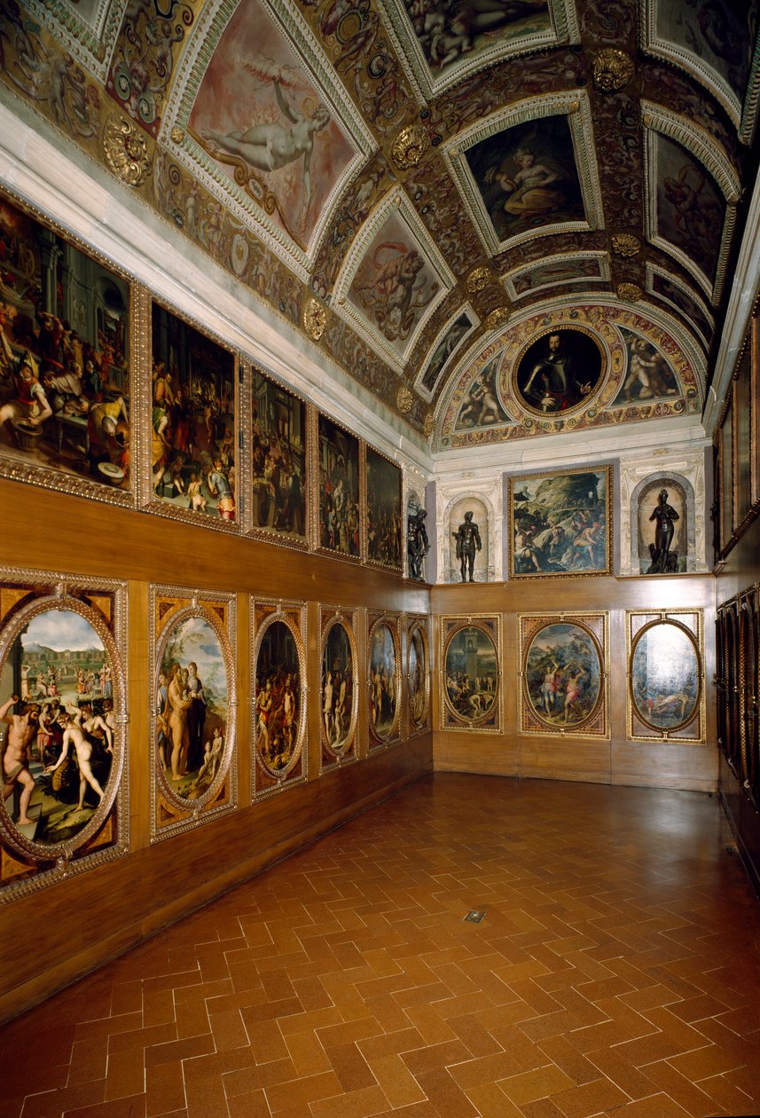 Kilátás a Studiolo de Francesco I de Medicire alkotó: Giorgio (and workshop) Vasari