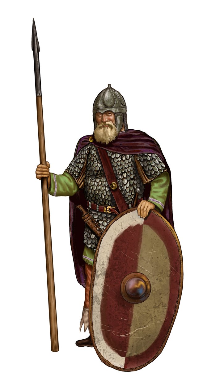 Barbár: ostrogót harcos (ostrogót katona, germán törzsszövetség) alkotó: Giorgio Albertini