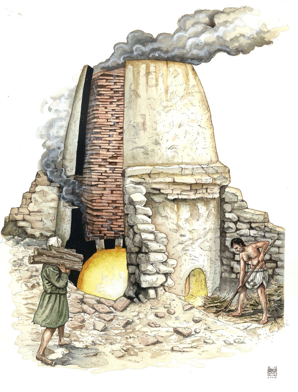 Középkor: a tégla kemence fával táplálkozik. 12. század alkotó: Giorgio Albertini